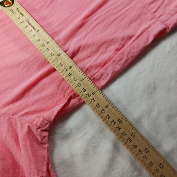 Woman Within 100%Cotton 3/4 Sleeve Embroidered  Button Down Shirt. Size 1X. Pink - Picture 9 of 11